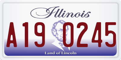 IL license plate A190245