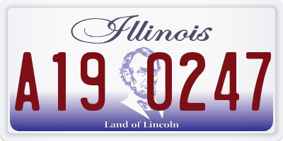 IL license plate A190247