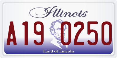 IL license plate A190250