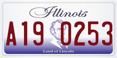 IL license plate A190253