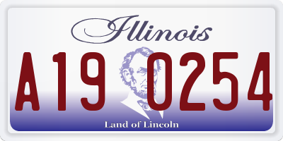 IL license plate A190254