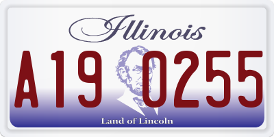 IL license plate A190255