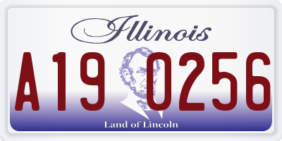 IL license plate A190256