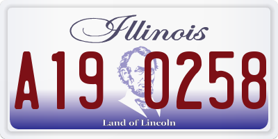 IL license plate A190258