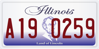 IL license plate A190259