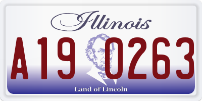 IL license plate A190263