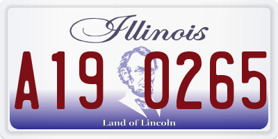 IL license plate A190265