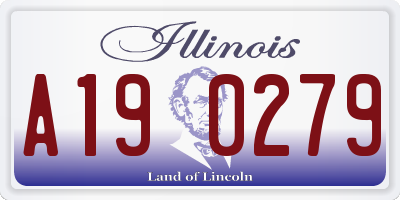 IL license plate A190279