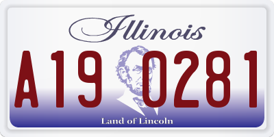 IL license plate A190281