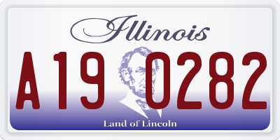 IL license plate A190282