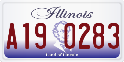 IL license plate A190283