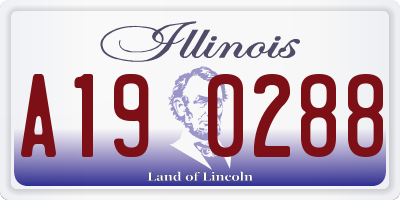 IL license plate A190288