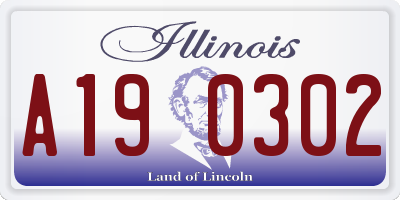 IL license plate A190302