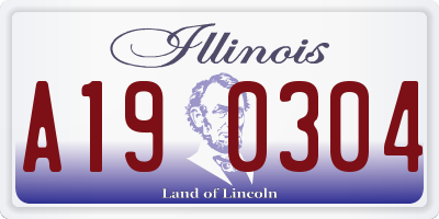 IL license plate A190304