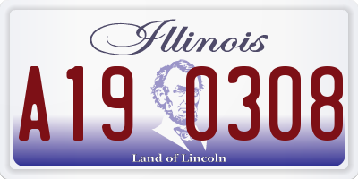 IL license plate A190308