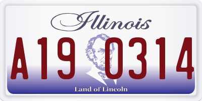 IL license plate A190314