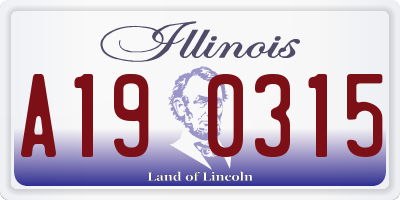 IL license plate A190315
