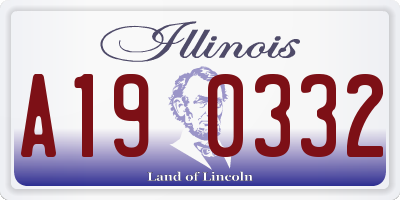 IL license plate A190332