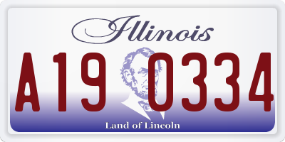 IL license plate A190334
