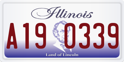 IL license plate A190339