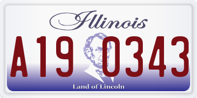 IL license plate A190343