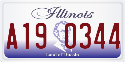 IL license plate A190344