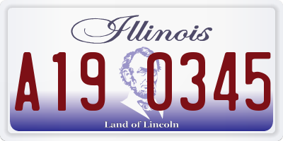 IL license plate A190345