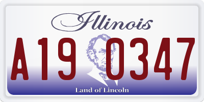 IL license plate A190347