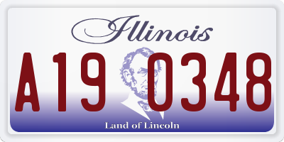 IL license plate A190348