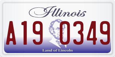 IL license plate A190349