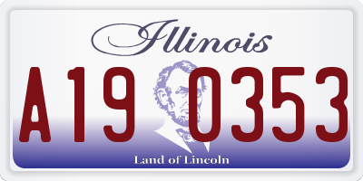 IL license plate A190353