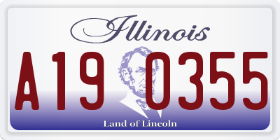 IL license plate A190355