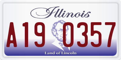 IL license plate A190357