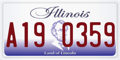 IL license plate A190359