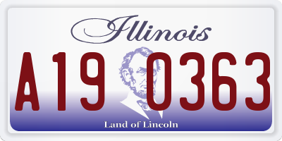 IL license plate A190363
