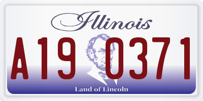 IL license plate A190371