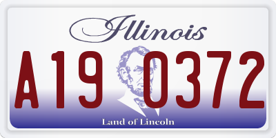 IL license plate A190372