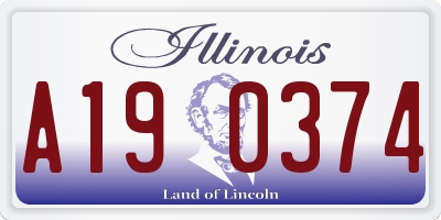 IL license plate A190374