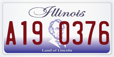 IL license plate A190376