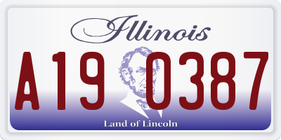 IL license plate A190387