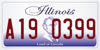 IL license plate A190399