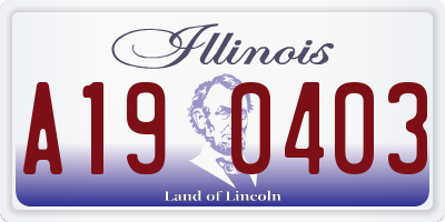 IL license plate A190403