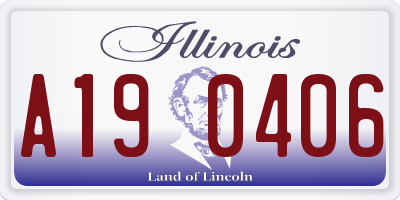 IL license plate A190406