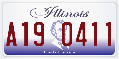 IL license plate A190411