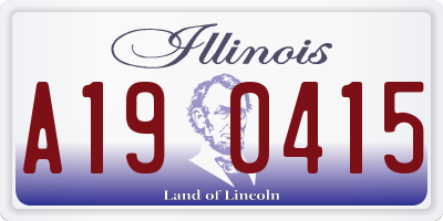 IL license plate A190415