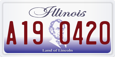 IL license plate A190420
