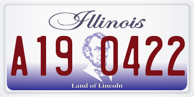 IL license plate A190422