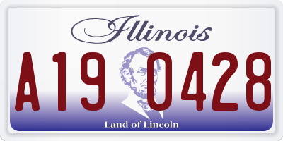 IL license plate A190428