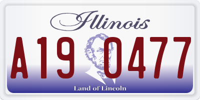 IL license plate A190477