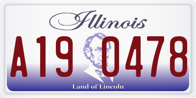 IL license plate A190478